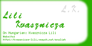 lili kvasznicza business card